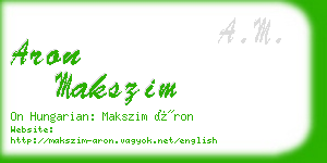 aron makszim business card